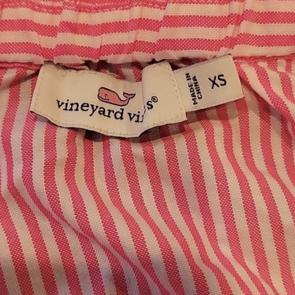 Vineyard Vines Pink White Stripe Off Shoulder Barbie Top XS - Picture 6 of 7